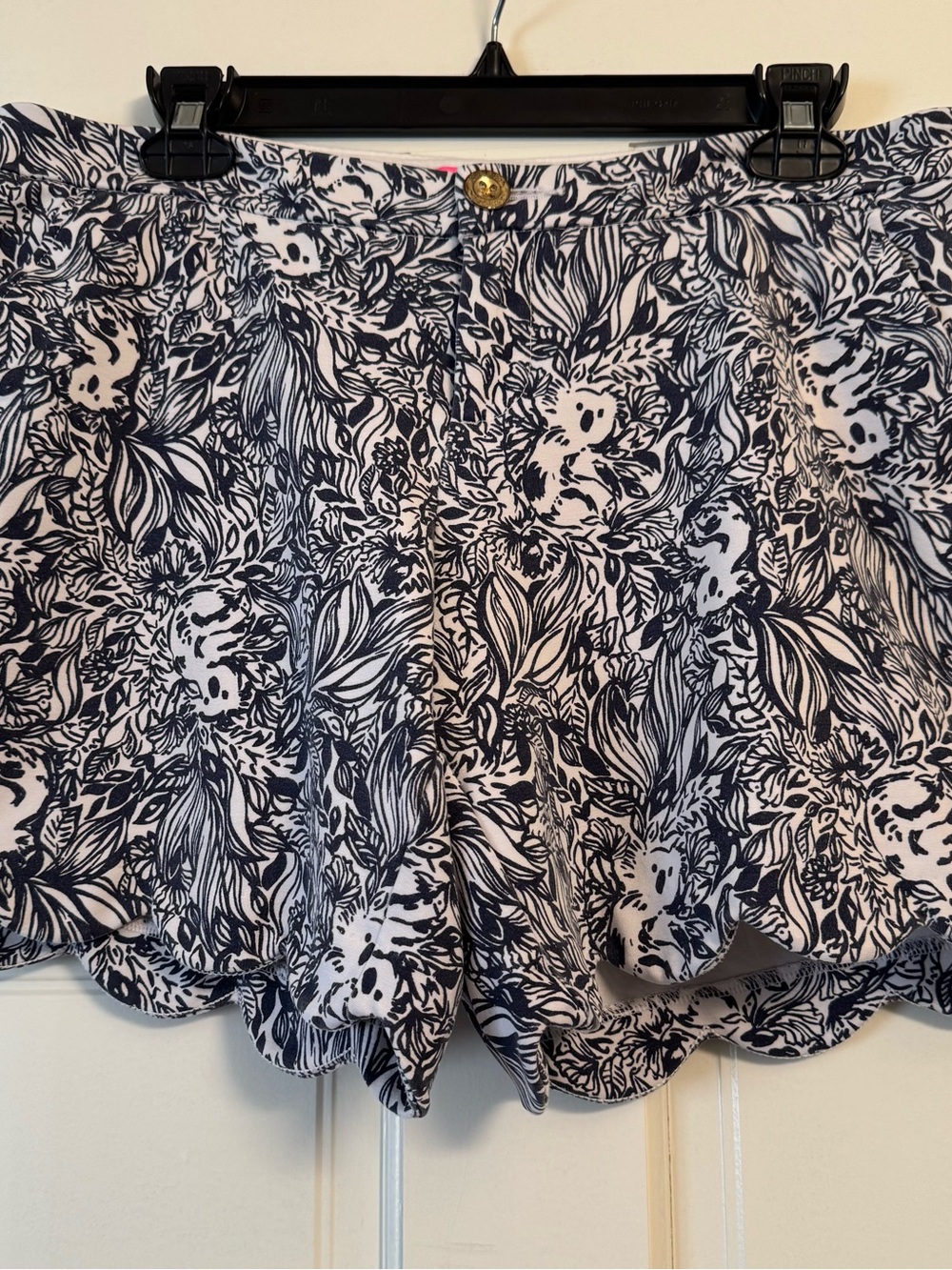 Lilly Pulitzer Navy and White Koalafications Scallop-Hem Short